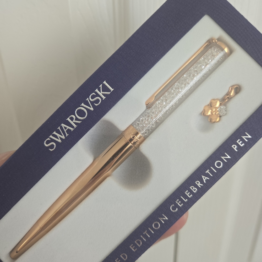 Four Leaf Clover Swarovski Rose Gold Celebration Pen